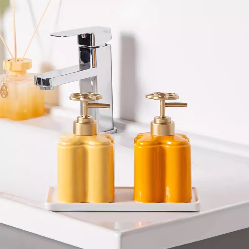 현대 오렌지 꽃 세라믹 로션 병 욕실 화장실 손 소독제 - Water Bottle Blank 리뷰 및 가격