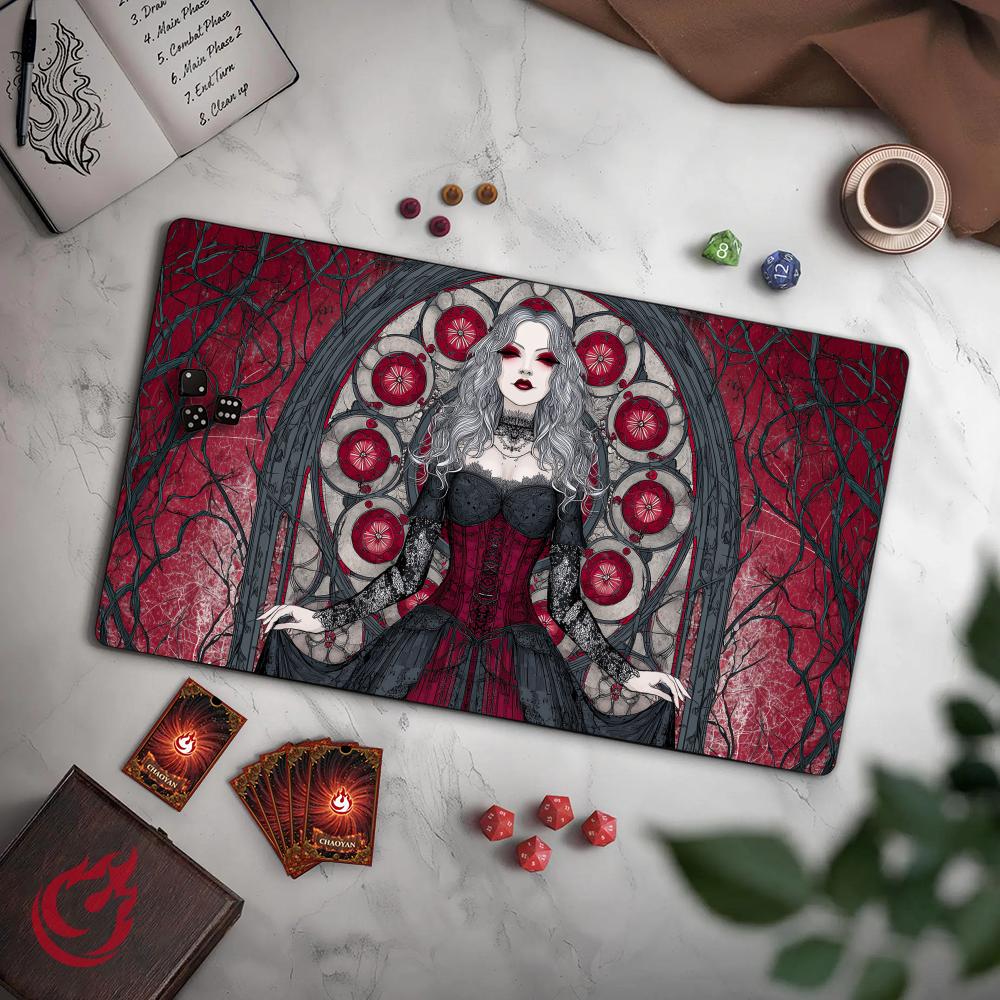 고딕풍 여성 뱀파이어 TCG 플레이매트, 스티치 마감  - Door Mat Blank 리뷰 및 가격