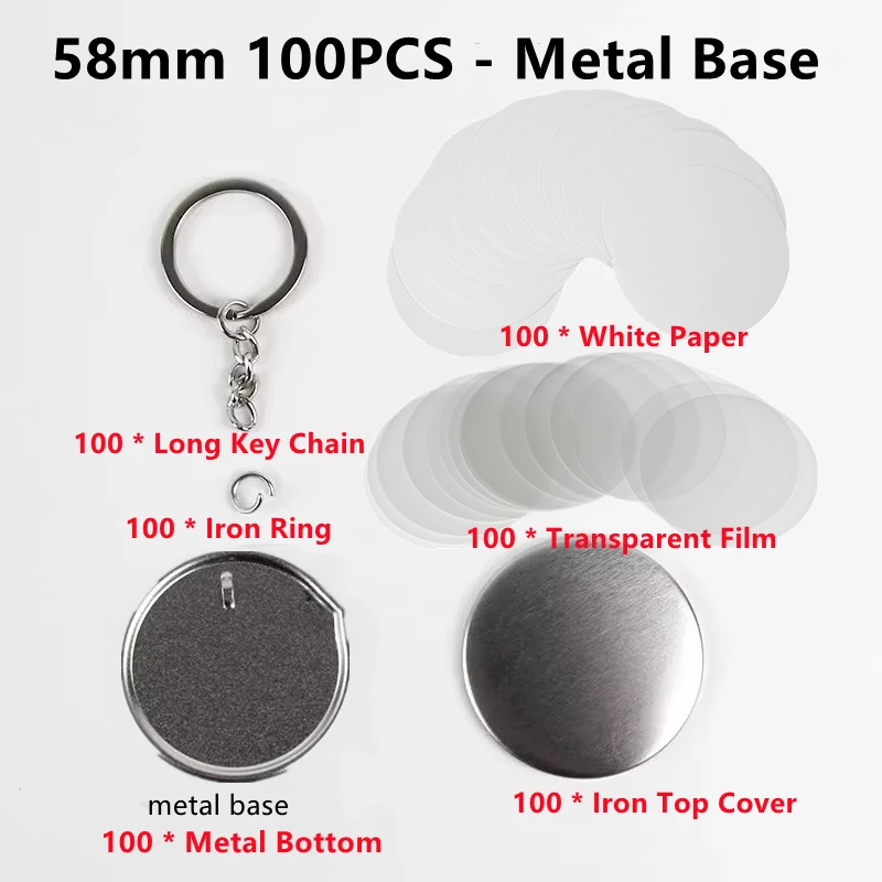 100PCS 빈 플라스틱/금속 단추 만들기 용품 DIY - Button Badge Blank 리뷰 및 가격