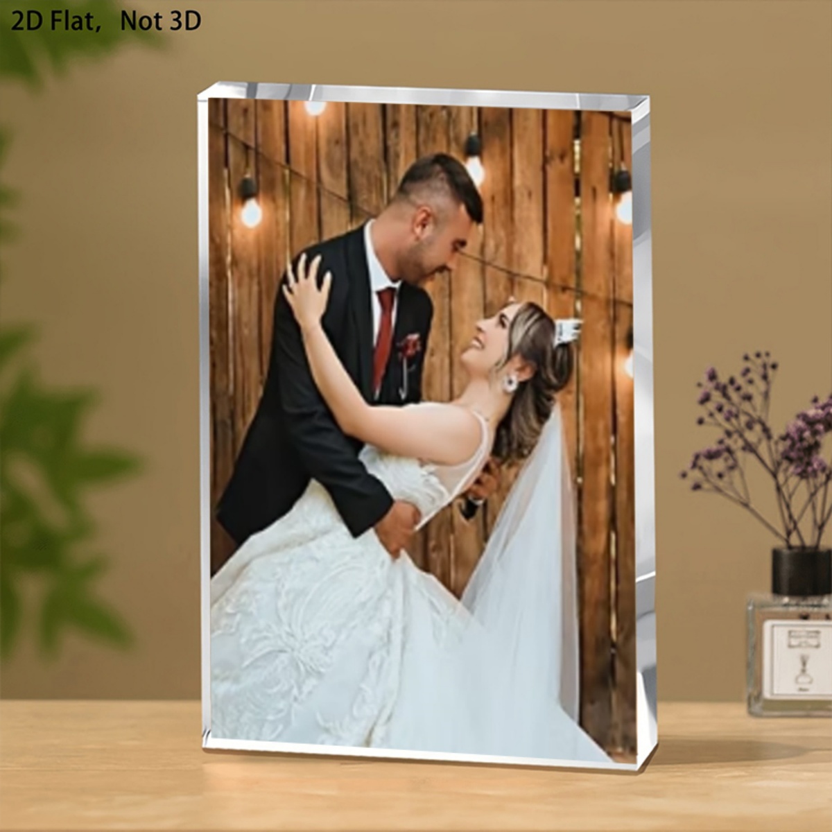 맞춤형 2D 평면 아크릴 사진 기념품 — 결혼, 생일, - Photo Acrylic Block 리뷰 및 가격